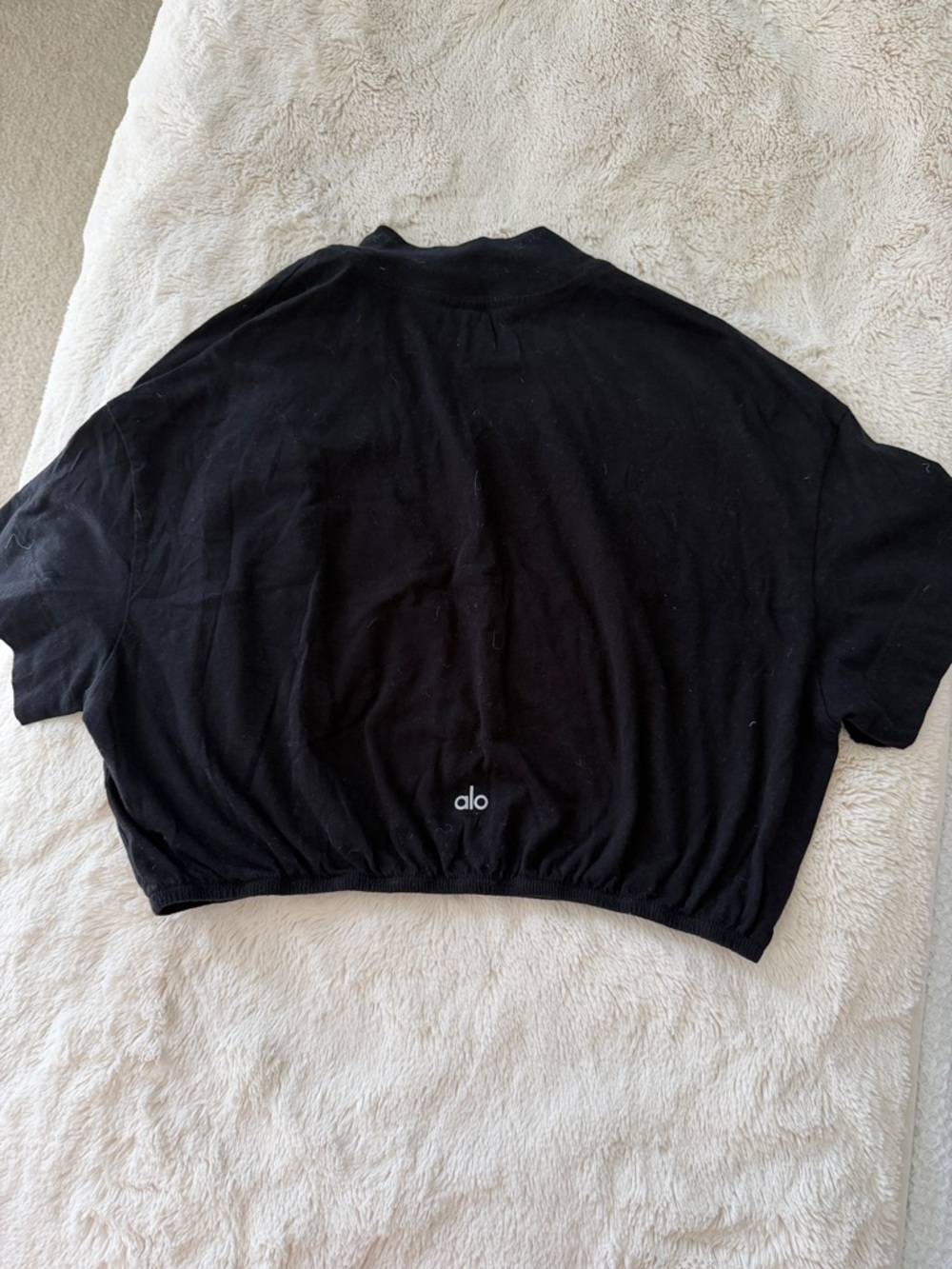 Alo Black Cropped Athletic Tee